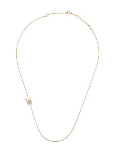 Pre-owned Anita Ko 18k Diamond Initial "m" Pendant Necklace, 16" In Multicolor