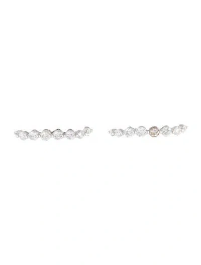 Pre-owned Anita Ko 18k Diamond Large Floating Lobe Cuff Earrings In Multicolor