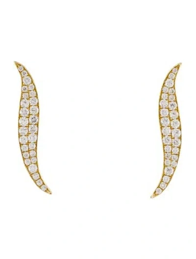 Pre-owned Anita Ko 18k Diamond Leaf Climber Earrings In Multi