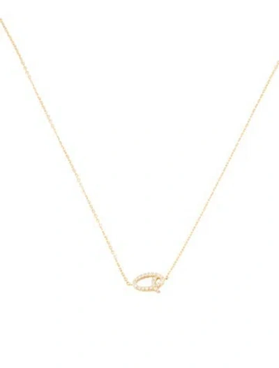 Pre-owned Anita Ko 18k Diamond Letter 'o' Station Necklace, 16.25" In Multi