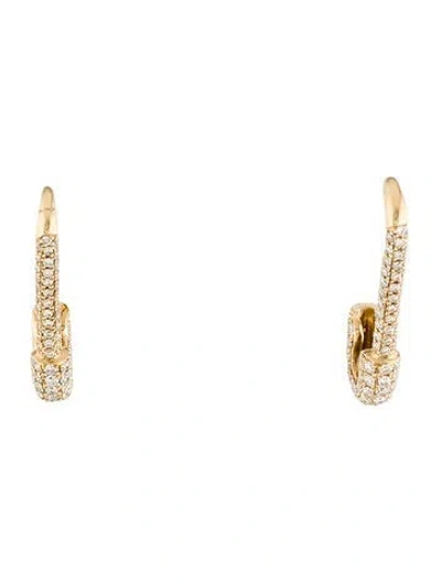 Pre-owned Anita Ko 18k Diamond Mini Safety Pin Earrings In Multi