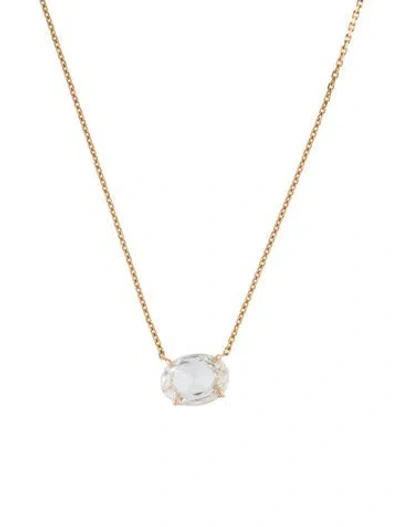 Pre-owned Anita Ko 18k Diamond Oval Pendant Necklace, 18.5" In Multi