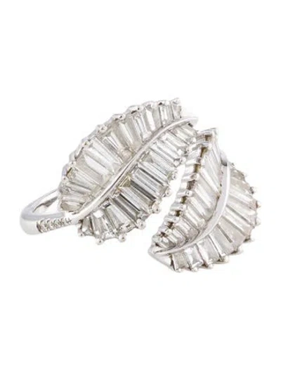 Pre-owned Anita Ko 18k Diamond Palm Leaf Cocktail Ring In Multi