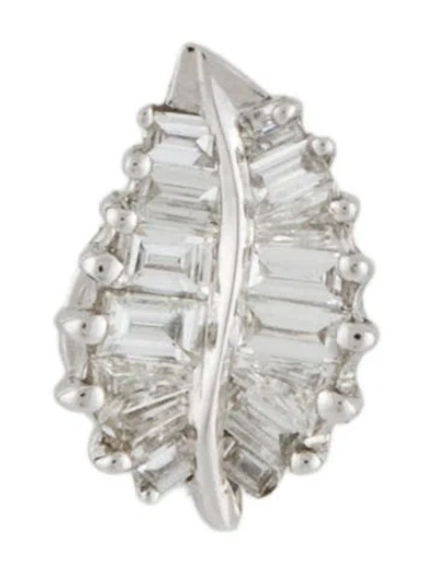 Pre-owned Anita Ko 18k Diamond Palm Leaf Single Stud Earring In Multi