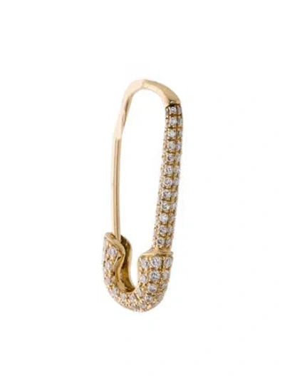 Pre-owned Anita Ko 18k Diamond Safety Pin Single Drop Earring In Multi