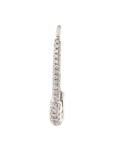 Pre-owned Anita Ko 18k Diamond Safety Pin Single Drop Earring In Multicolor