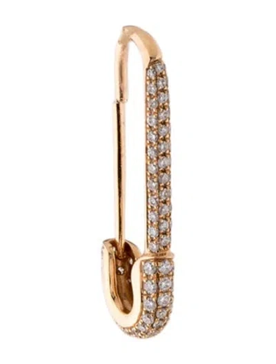 Pre-owned Anita Ko 18k Diamond Safety Pin Single Earring In Multi