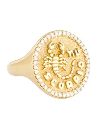 Pre-owned Anita Ko 18k Diamond Scorpio Zodiac Pinky Ring In Multi