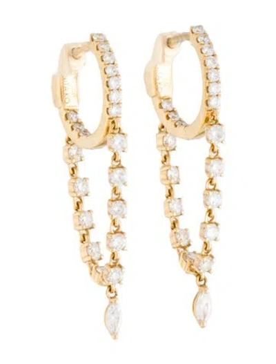 Pre-owned Anita Ko 18k Diamond Sienna Huggie Earrings In Multicolor