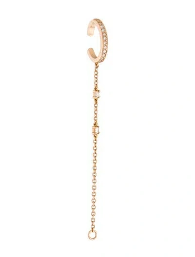 Pre-owned Anita Ko 18k Diamond Single Row Chain Single Ear Cuff In Multi