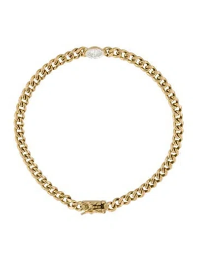 Pre-owned Anita Ko 18k Diamond Small Cuban Link Bracelet, 6.25" In Multi