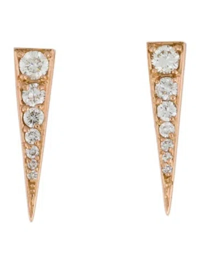 Pre-owned Anita Ko 18k Diamond Small Dagger Stud Earrings In Multi