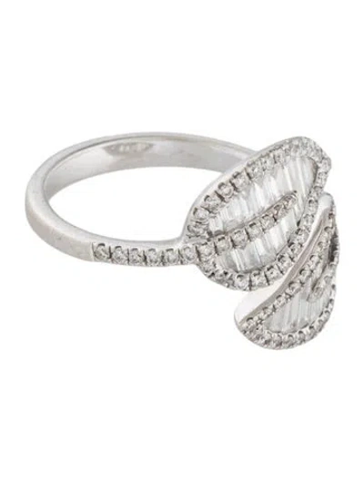 Pre-owned Anita Ko 18k Diamond Small Leaf Cocktail Ring In Multi