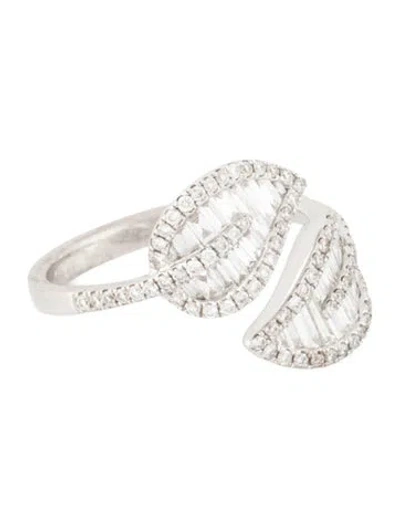 Pre-owned Anita Ko 18k Diamond Small Leaf Ring In Multicolor