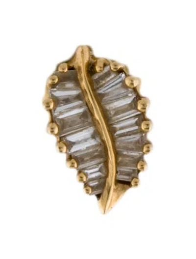 Pre-owned Anita Ko 18k Diamond Small Palm Leaf Single Stud Earring In Multi