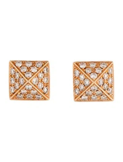 Pre-owned Anita Ko 18k Diamond Spike Stud Earrings In Multicolor
