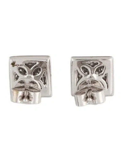 Pre-owned Anita Ko 18k Diamond Spike Stud Earrings In Multicolor