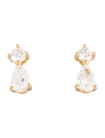 Pre-owned Anita Ko 18k Diamond Violet Stud Earrings In Multicolor