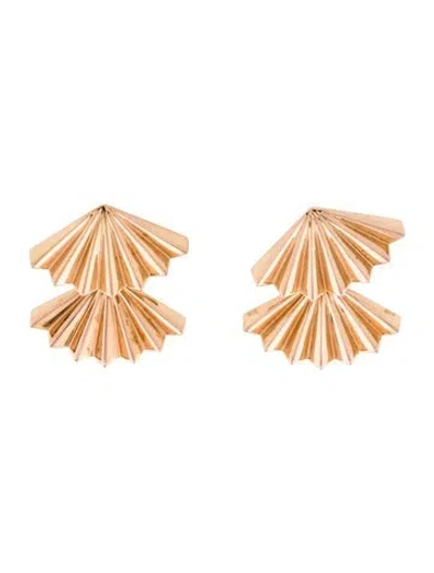Pre-owned Anita Ko 18k Fan Earrings In Multi