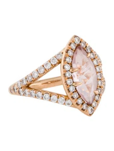 Pre-owned Anita Ko 18k Morganite & Diamond Ring In Multi