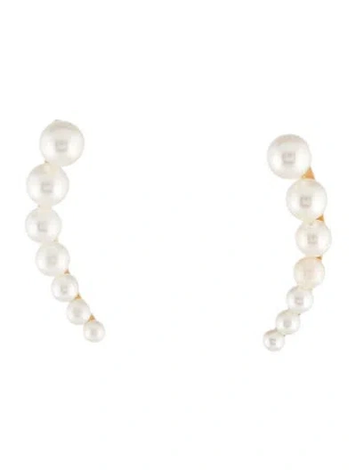 Pre-owned Anita Ko 18k Pearl Floating Earrings In Multi