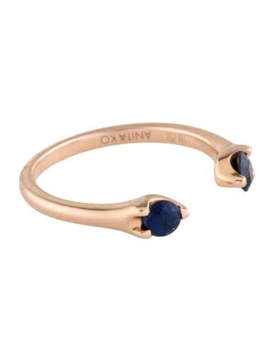 Pre-owned Anita Ko 18k Sapphire Orbit Ring In Multi