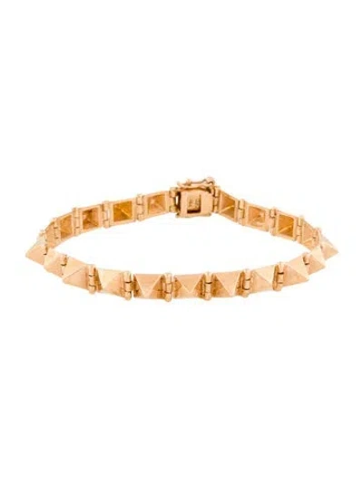 Pre-owned Anita Ko 18k Spike Link Bracelet, 6.5" In Multi