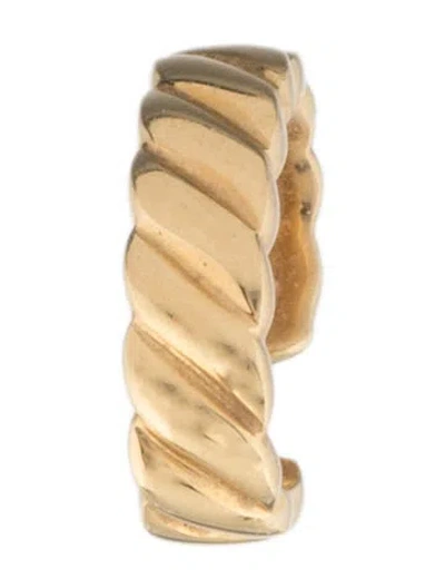 Pre-owned Anita Ko 18k Thin Braid Ear Cuff In Multicolor
