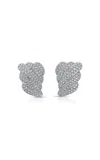 Anita Ko 18k White Gold Large Diamond Croissant Earrings In Metallic