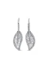 Anita Ko 18k White Gold Leaf Diamond Drop Earrings In Silver