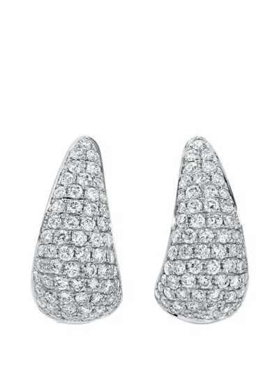 Anita Ko 18k White Gold Small Diamond Claw Earrings In Silver