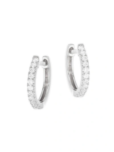 Anita Ko 18k White Gold Small Diamond Huggie Earrings
