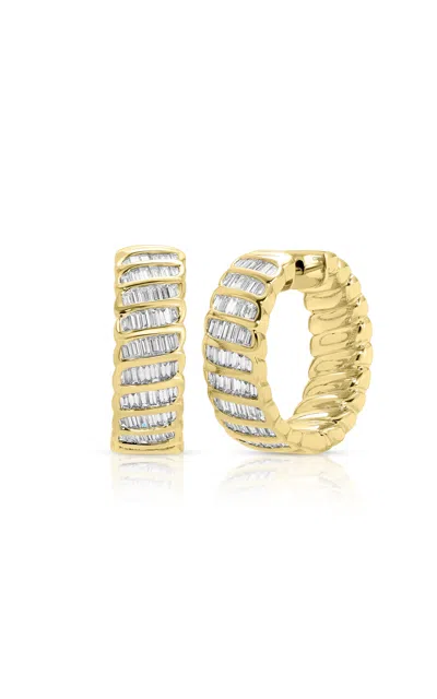 Anita Ko 18k Yellow Gold Baguette Diamond Zoe Hoops