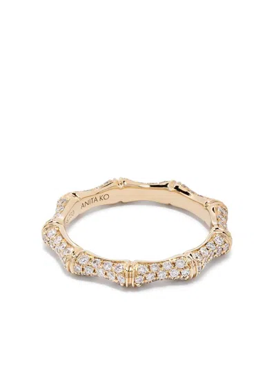 Anita Ko 18k Yellow Gold Bamboo Diamond Ring