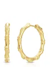 Anita Ko 18kt Yellow Gold Bamboo Hoop Earrings In Gold