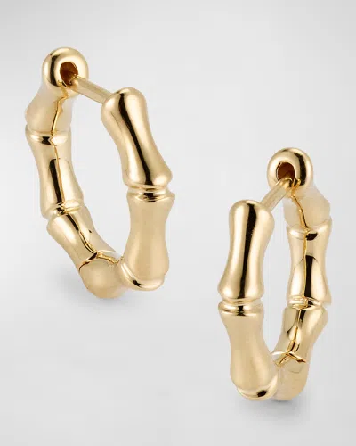 Anita Ko 18k Yellow Gold Bamboo Huggie Hoop Earrings