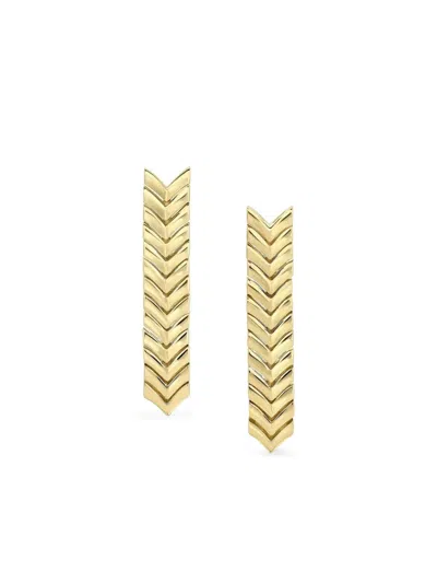 ANITA KO 18K YELLOW GOLD CHEVRON ZIPPER EARRINGS