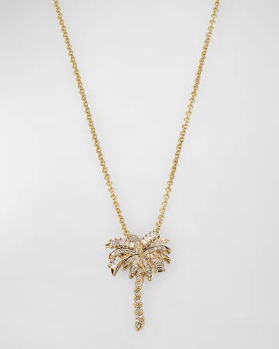 Anita Ko 18k Yellow Gold Diamond Palm Tree Pendant Necklace