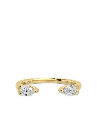 Anita Ko 18k Yellow Gold Diamond Ring In Brown
