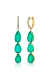 Anita Ko 18k Yellow Gold Emerald Anya Huggies