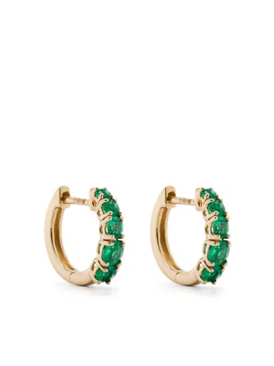 Anita Ko 18k Yellow Gold Emerald Hoop Earrings