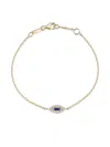 Anita Ko 18k Yellow Gold Evil Eye Diamond And Sapphire Bracelet In Gold