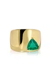 Anita Ko 18k Yellow Gold Galaxy Ring With Trillion Colombian Emerald