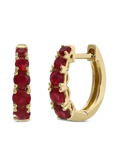 Anita Ko 18k Yellow Gold Graduated Ruby Huggie Earrings