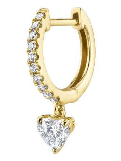 Anita Ko 18k Yellow Gold Heart Diamond Drop Single Huggie