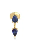 Anita Ko 18k Yellow Gold Large Blue Sapphire Pear Orbit Earring