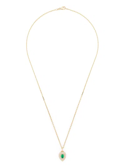 Anita Ko Women's Loulou 18k Yellow Gold, Emerald & 0.36 Tcw Diamond Locket Necklace