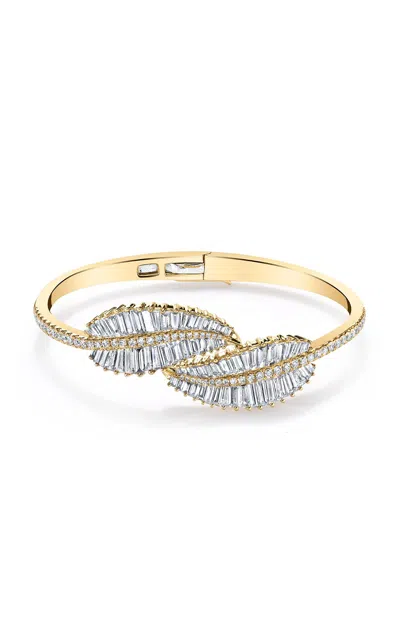 Anita Ko 18k Yellow Gold Palm Leaf Diamond Bracelet