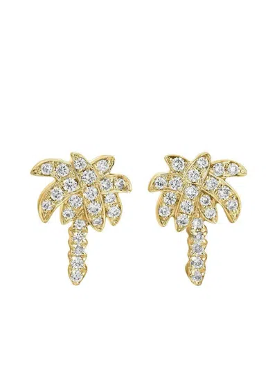 Anita Ko 18k Yellow Gold Palm Tree Diamond Earrings