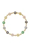 Anita Ko 18k Yellow Gold Small Multi Sapphire And Diamond Flora Bracelet